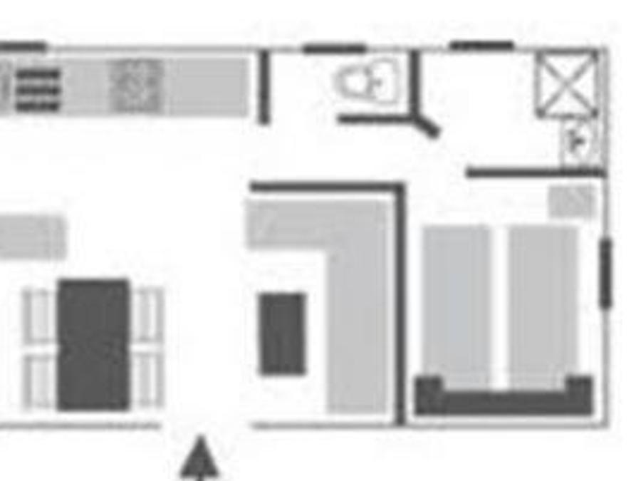 Mobilhome 6 personnes - Mobilhome DUO - 2 chambres, 2 salles de bain, 2 WC, 1 canapé-lit, lave vaisselle, 43,5m² terrasse comprise 1/6 pers 8