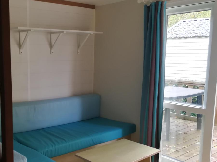 Mobilhome 6 personnes - Mobilhome DUO - 2 chambres, 2 salles de bain, 2 WC, 1 canapé-lit, lave vaisselle, 43,5m² terrasse comprise 1/6 pers 1