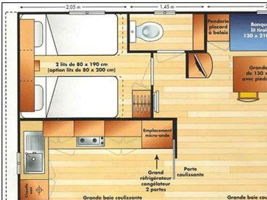 Mobilhome 6 personnes - Mobilhome LUXE - 2 chambres - vue sur le Lac - 47m² terrasse comprise 1/6 pers 5