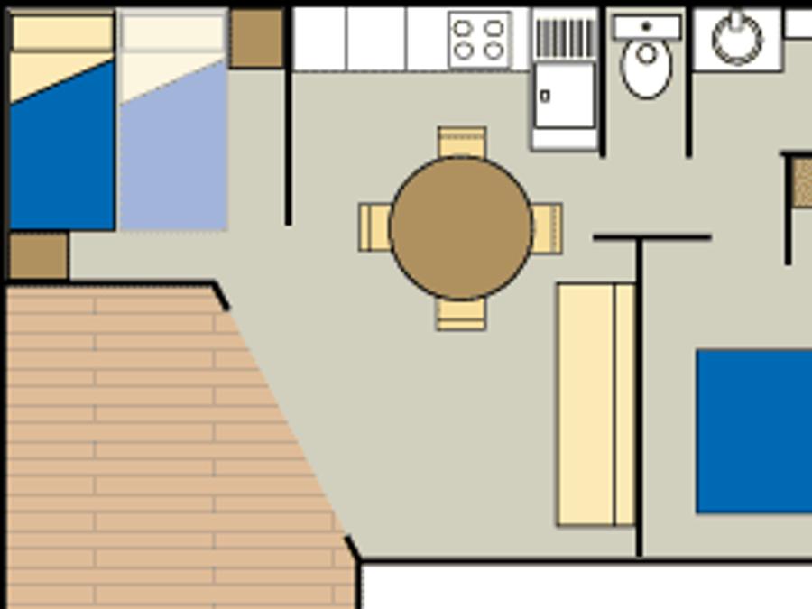 Chalet 5 personnes - REVE CONFORT climatisé 2 chambres 7