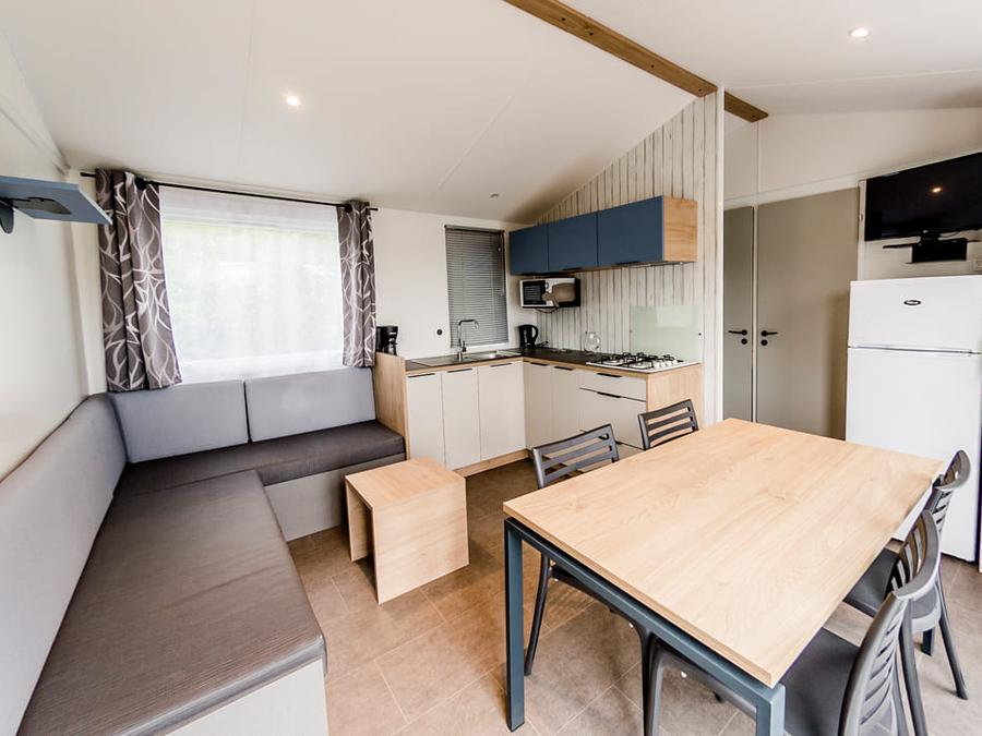 Mobilhome 6 personnes - Mobil-Home Limousin Confort 30m² Vue lac (3ch-6pers)+terrasse couverte+TV 1