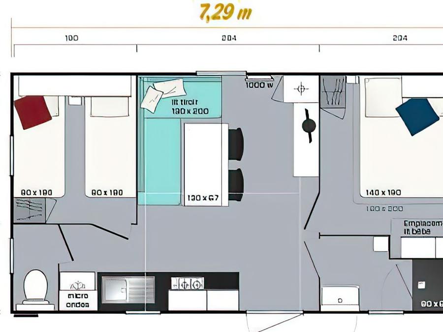 Mobilhome 6 personnes - Climatisé 2 chambres jusqu'à 6 personnes 3