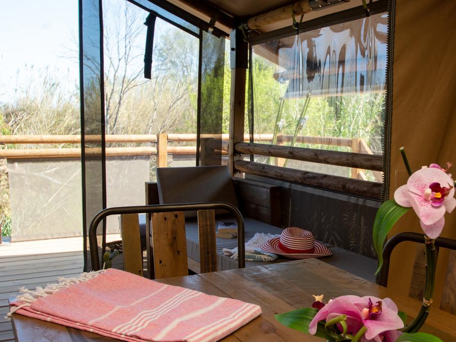 Tente en toile et en bois 7 personnes - Lodge Kenya Premium + bain nordique 10