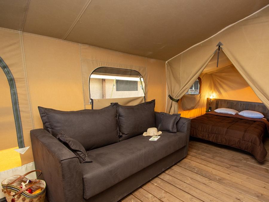 Tente en toile et en bois 7 personnes - Lodge Kenya Premium + bain nordique 6