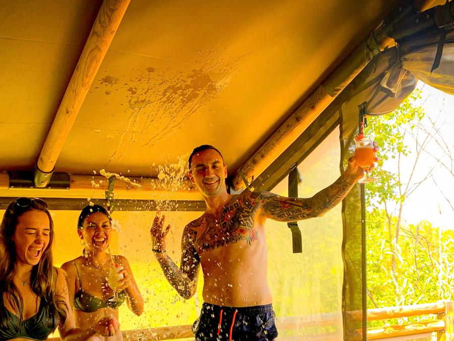 Tente en toile et en bois 7 personnes - Lodge Kenya Premium + bain nordique 9