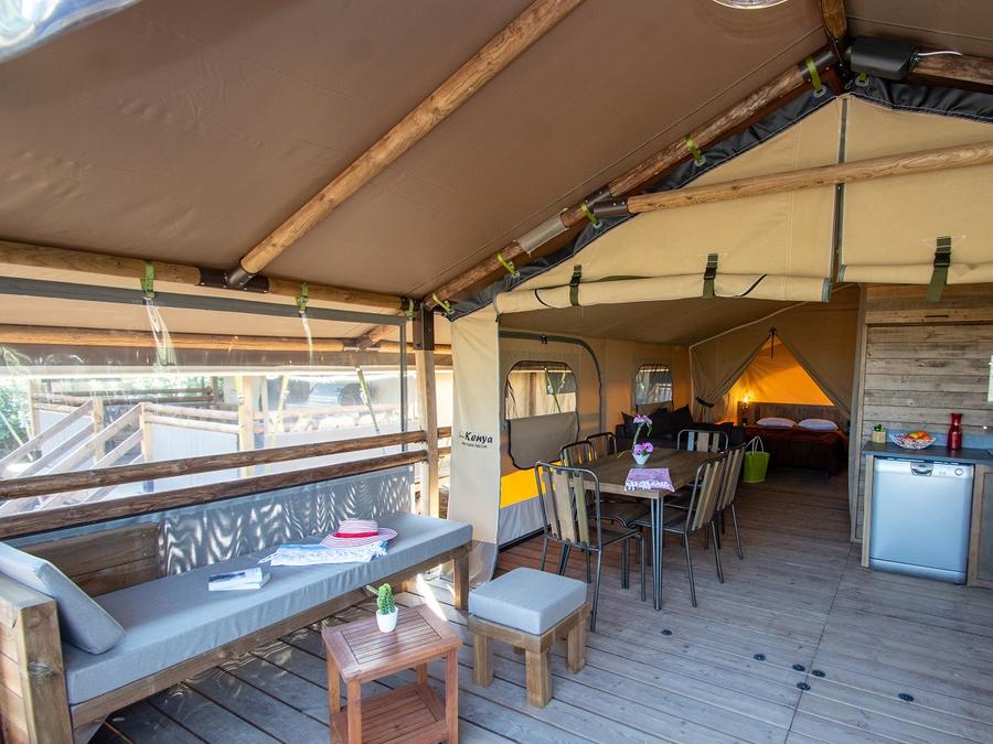 Tente en toile et en bois 7 personnes - Lodge Kenya Premium + bain nordique 3