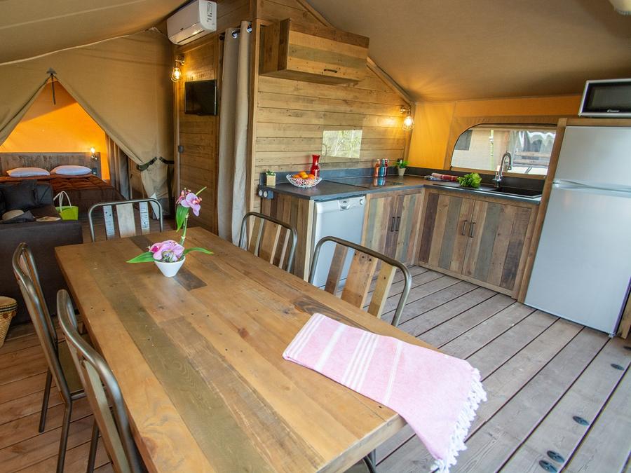Tente en toile et en bois 7 personnes - Lodge Kenya Premium + bain nordique 5