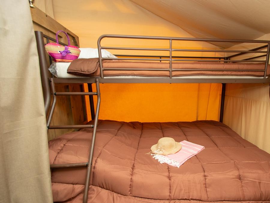 Tente en toile et en bois 7 personnes - Lodge Kenya Premium + bain nordique 7