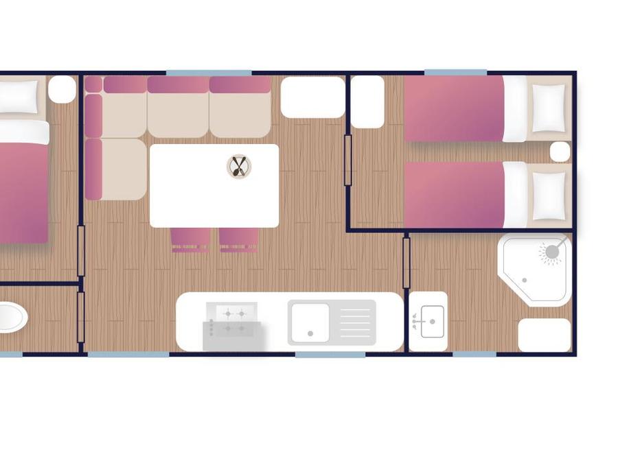 Mobilhome 4 personnes - Mobil-home confort TATIANA - 23m² (2 chambres) 7