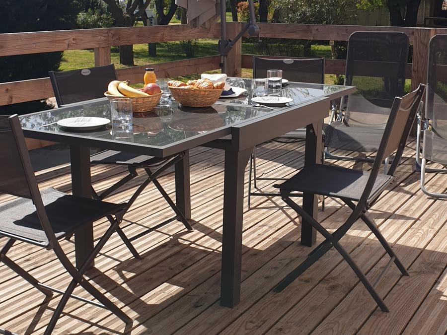Mobilhome 6 personnes - Confort 27m² 3 chambres + terrasse sur pilotis 2