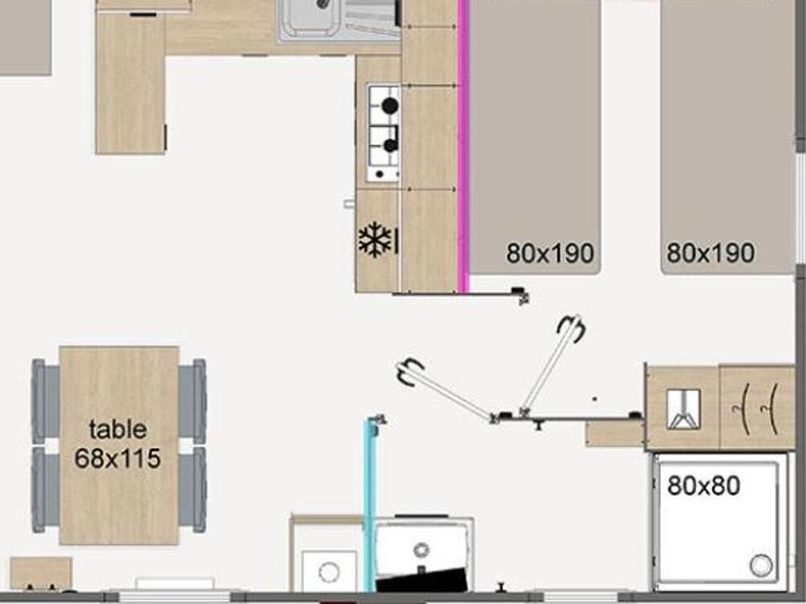 Mobilhome 4 personnes - Confort - 2 chambres 9