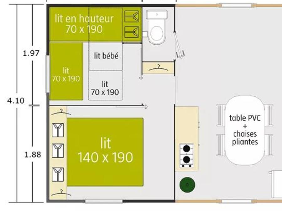 Mobilhome 4 personnes - Tithome Bois (sans salle de bain) 10