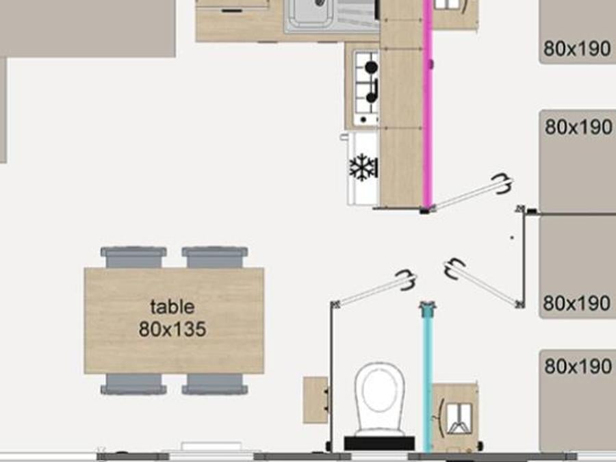 Mobilhome 6 personnes - Grand Confort - 3 chambres 7