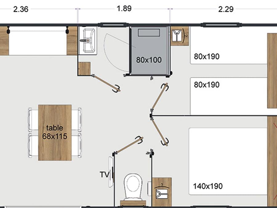 Mobilhome 4 personnes - Cabane nuit 5