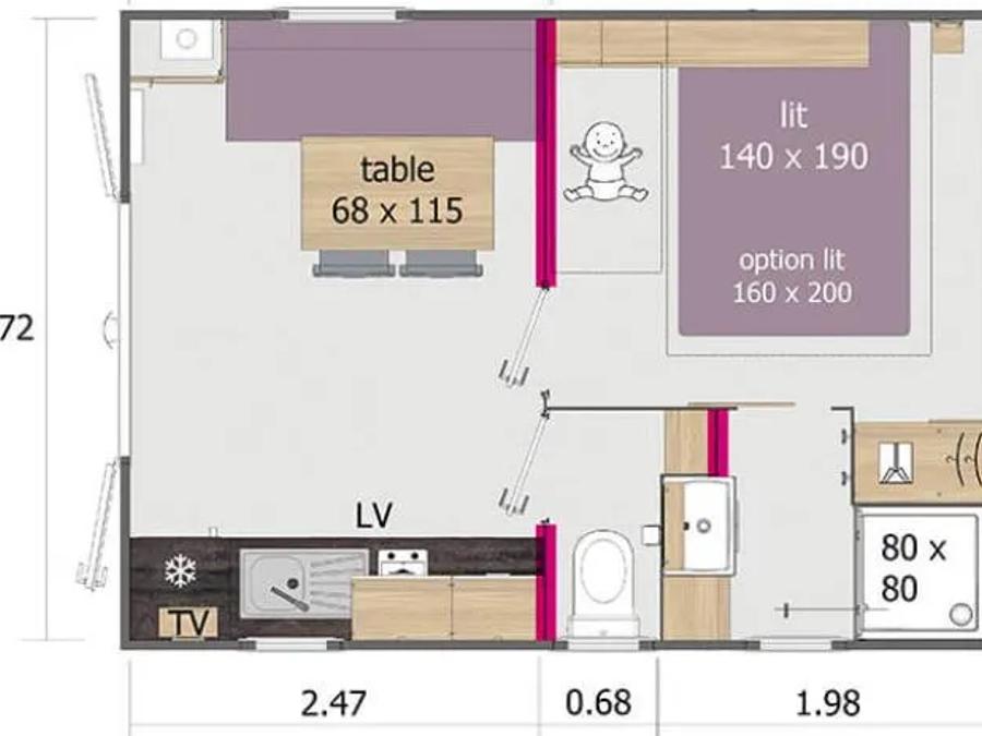 Mobilhome 2 personnes - 1 chambre 2 pers. 5