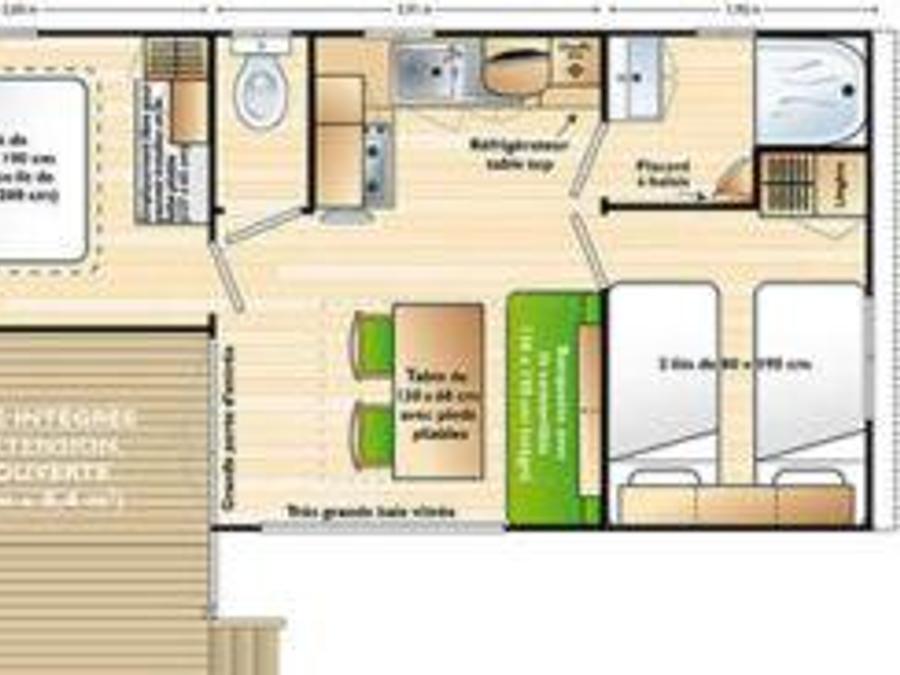 Mobilhome 4 personnes - Mobil-home Confort 25m² 2 chambres + TV 4 pers 8