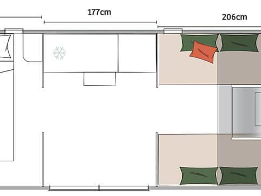 Bungalow toilé 4 personnes - Coco Sweet Standard 16m² 2 chambres - sans sanitaires 4 pers 5