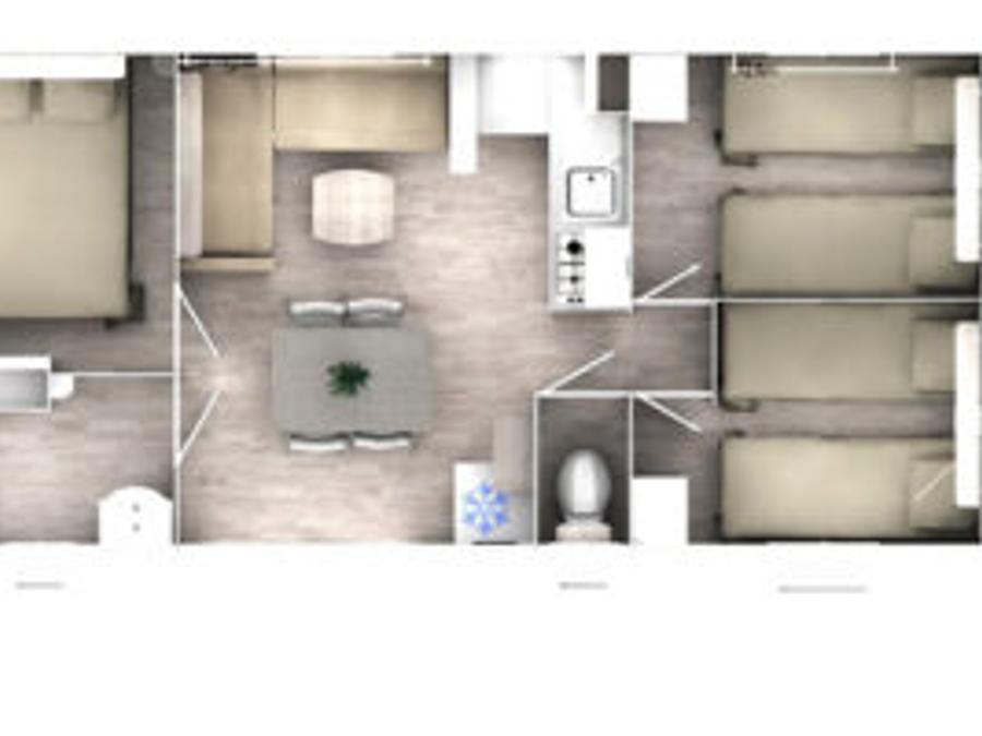 Mobilhome 6 personnes - Mobil-home Premium 33m² CLIMATISÉ - 3 chambres +TV + lave vaisselle 6 pers 15