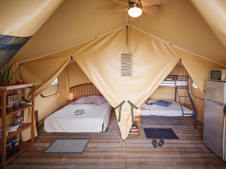 Tente en toile et en bois 5 personnes - Freeflower Confort 34m² - 2 chambres - sans sanitaire 5 pers 1
