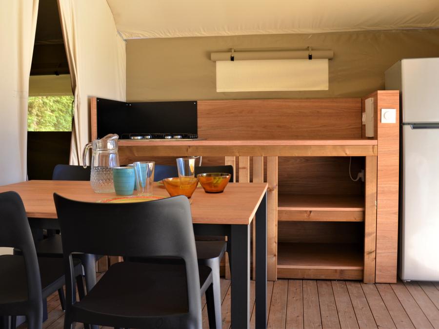 Tente en toile et en bois 4 personnes - Tente Woodlodge Confort 23m² 2 chambres - sans sanitaire 4 pers 2
