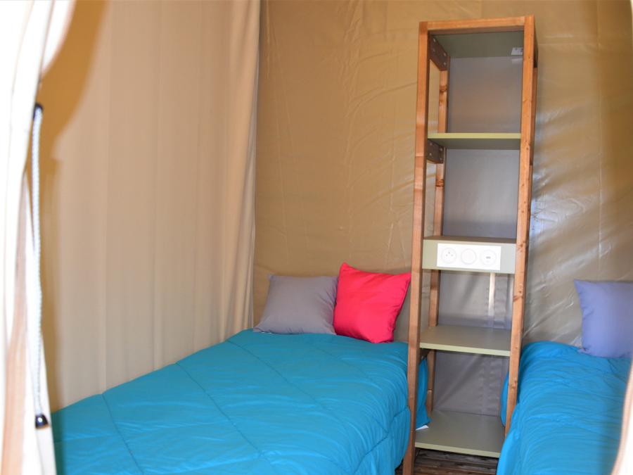 Tente en toile et en bois 4 personnes - Tente Woodlodge Confort 23m² 2 chambres - sans sanitaire 4 pers 4
