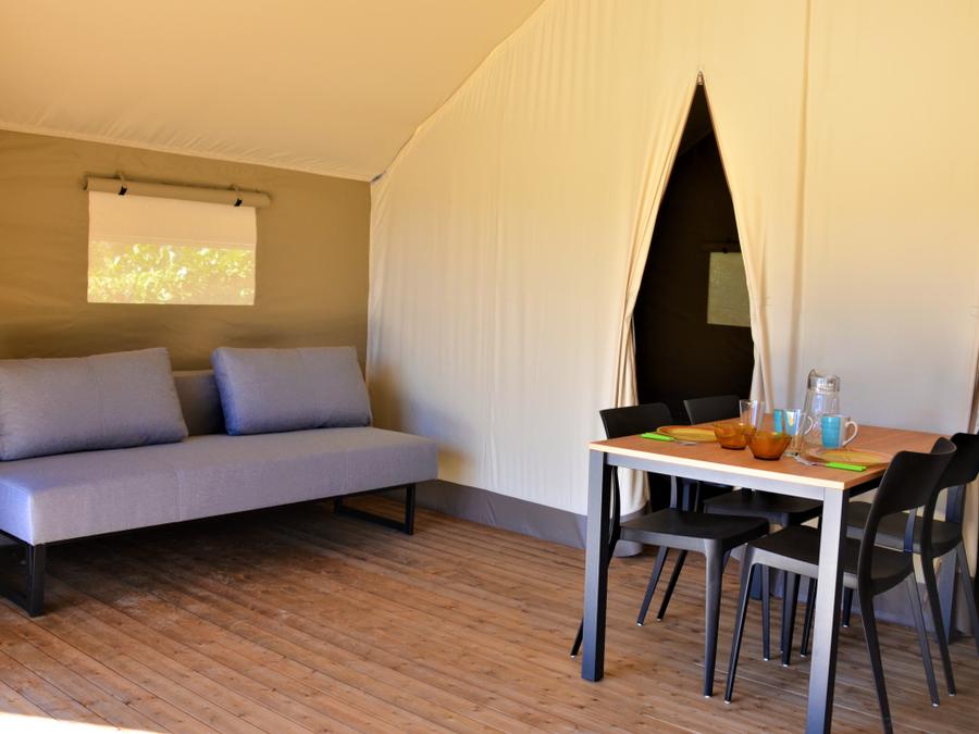 Tente en toile et en bois 4 personnes - Tente Woodlodge Confort 23m² 2 chambres - sans sanitaire 4 pers 1