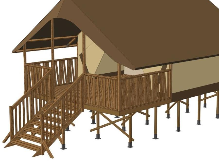 Tente en toile et en bois 4 personnes - CABANE LODGE 4