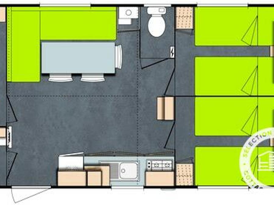 Mobilhome 6 personnes - Goelette 4 Pièces 6 Personnes + TV 3