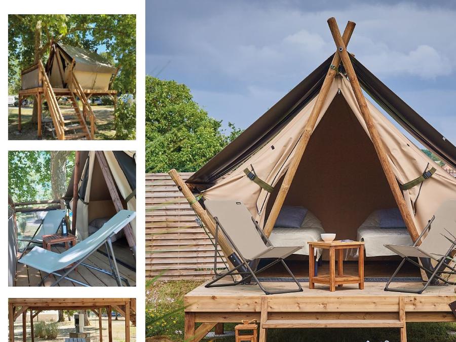 Tente en toile et en bois 2 personnes - Tente Lodge MOOREA 0