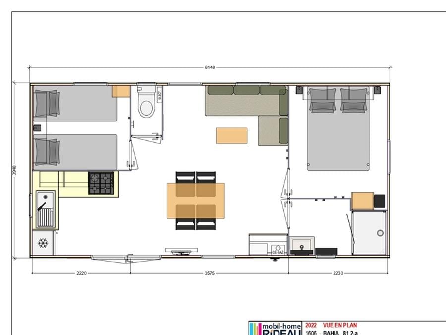 Mobilhome 4 personnes - Ciela Privilège - 2 chambres - barbecue 8