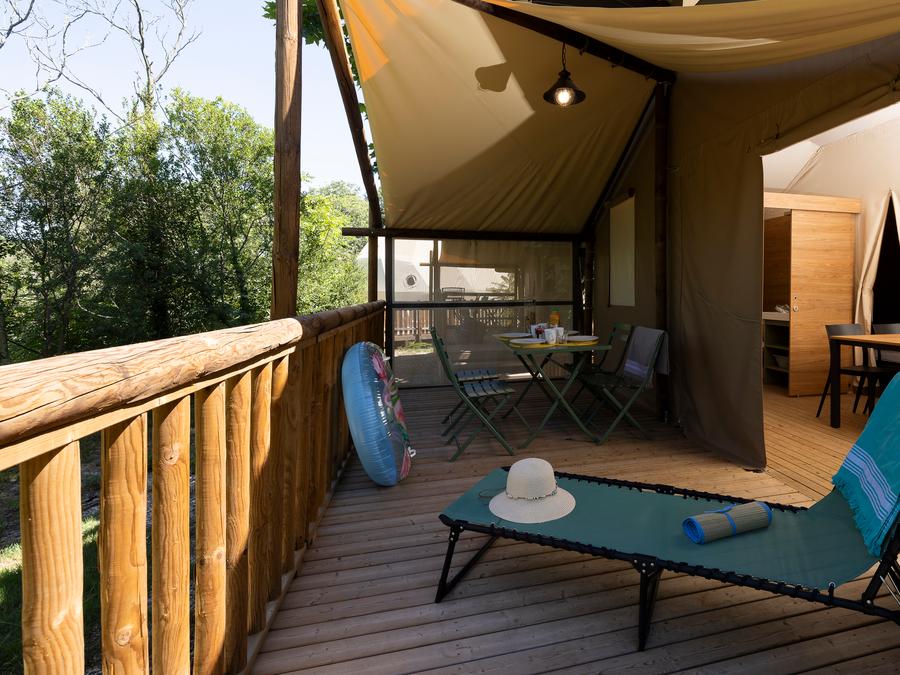 Tente en toile et en bois 4 personnes - Jungle Lodge 2ch - SDB 6