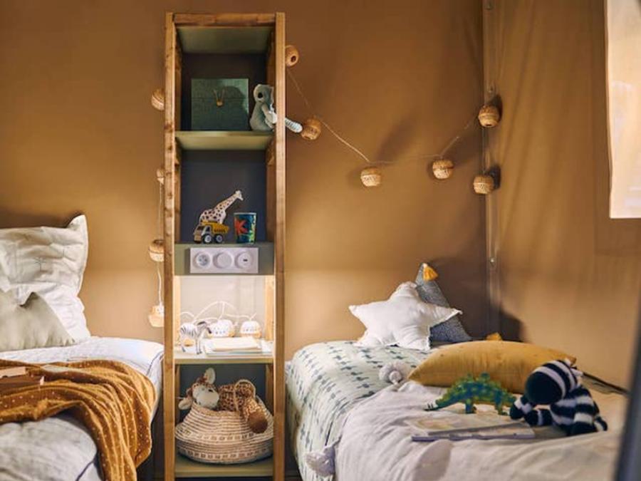 Tente en toile et en bois 4 personnes - Jungle Lodge 2ch - SDB 3