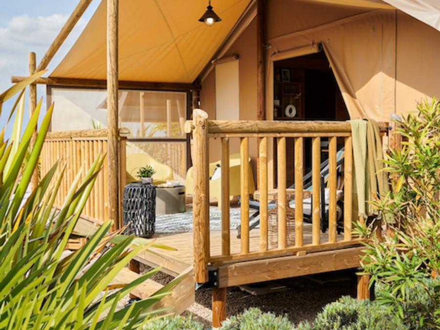 Tente en toile et en bois 4 personnes - Jungle Lodge 2ch - SDB 0