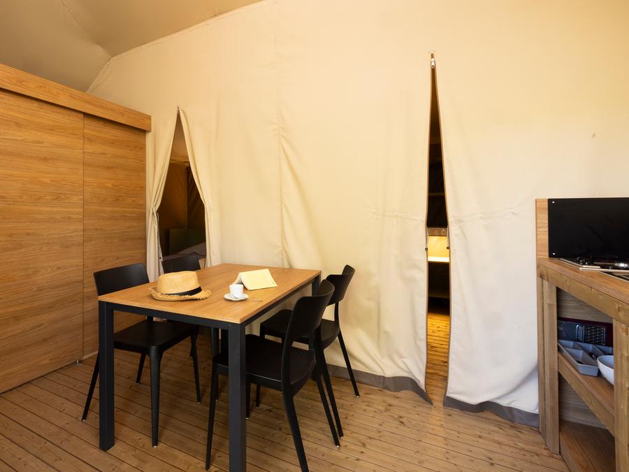 Tente en toile et en bois 4 personnes - Jungle Lodge 2ch - SDB 7