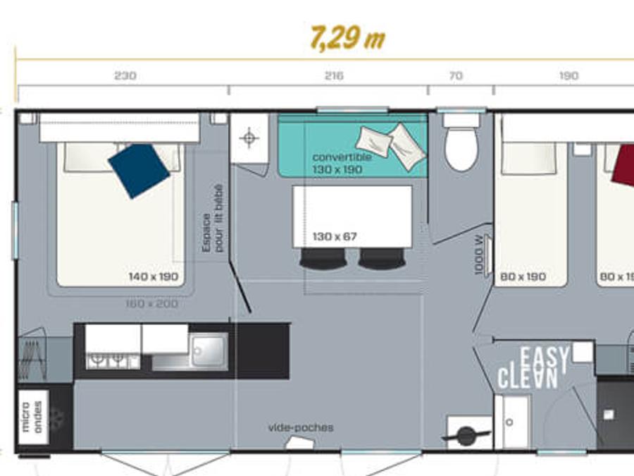 Mobilhome 4 personnes - SUPER MERCURE RIVIERA CONFORT 6