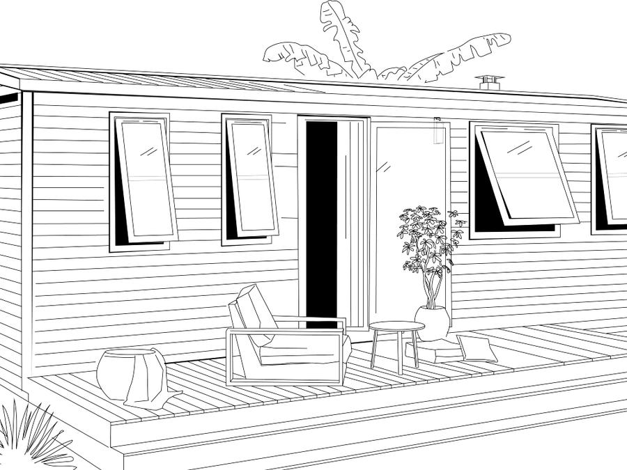 Mobilhome 6 personnes - O'Hara Premium 33m² (3 chambres) + Terrasse 5