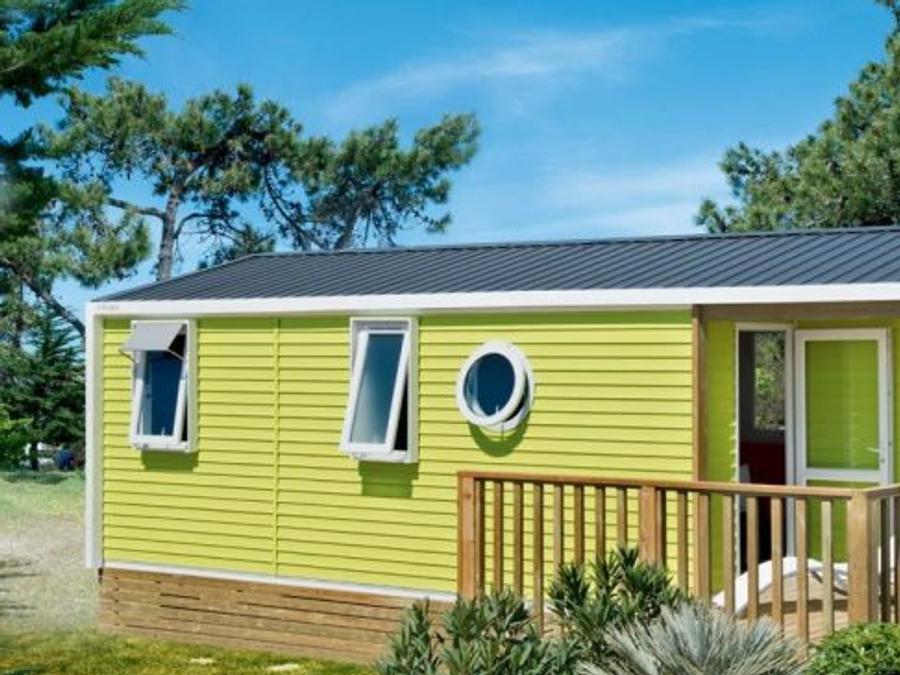 Mobilhome 4 personnes - Confort 25m² (2 chambres) + TV + Terrasse intégrée - Arrivée Dimanche 0