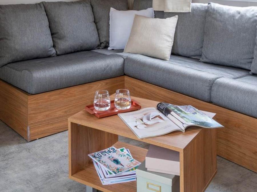 Mobilhome 6 personnes - Premium 32m² (3 chambres) + Terrasse couverte + TV + Climatisation 6