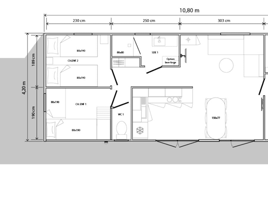 Mobilhome 6 personnes - NEW // Mobil-home Premium 40m² (3 chambres) + Terrasse couverte + TV + Climatisation + 2SDB 4
