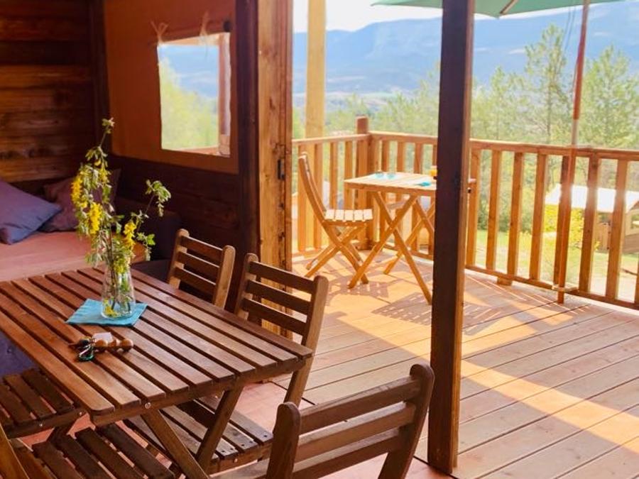 Tente en toile et en bois 5 personnes - Lodge Confort