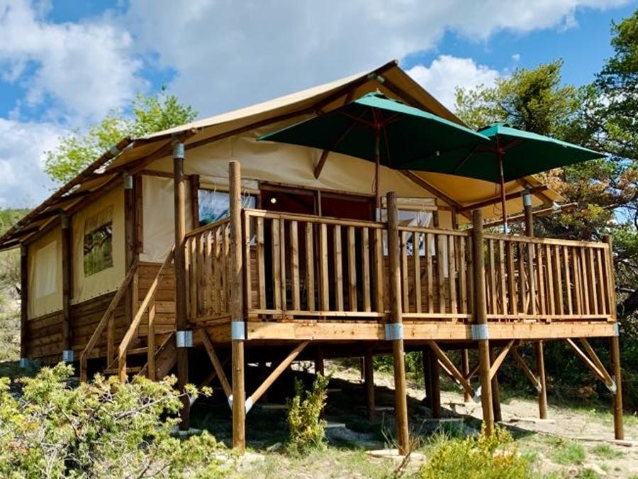 Tente en toile et en bois 5 personnes - Lodge Confort