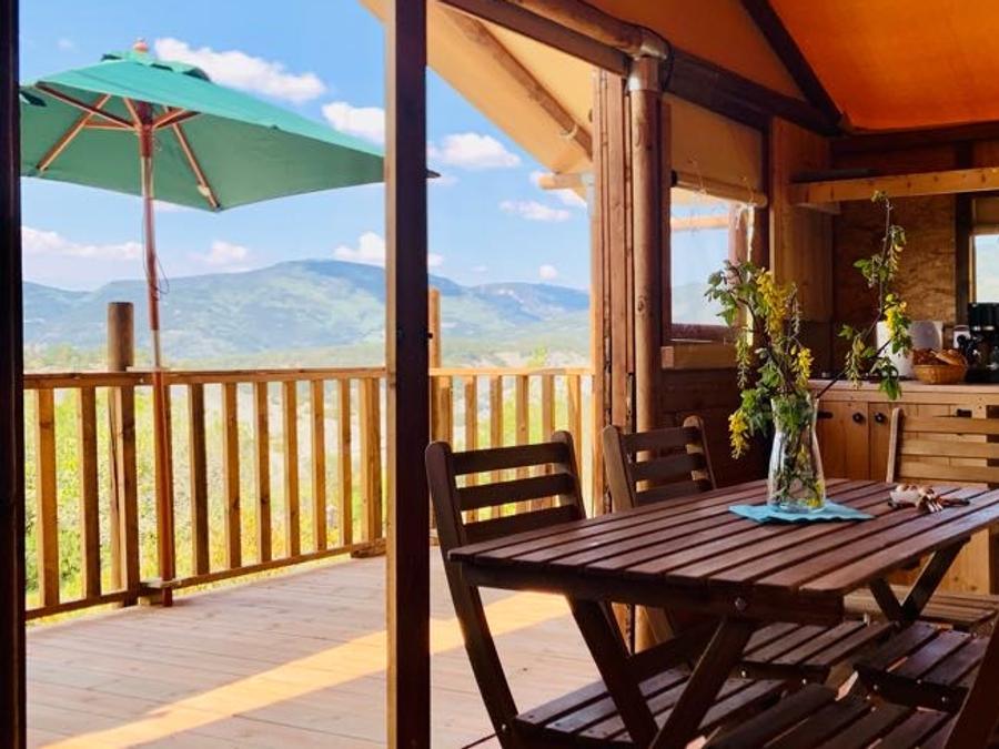 Tente en toile et en bois 5 personnes - Lodge Confort