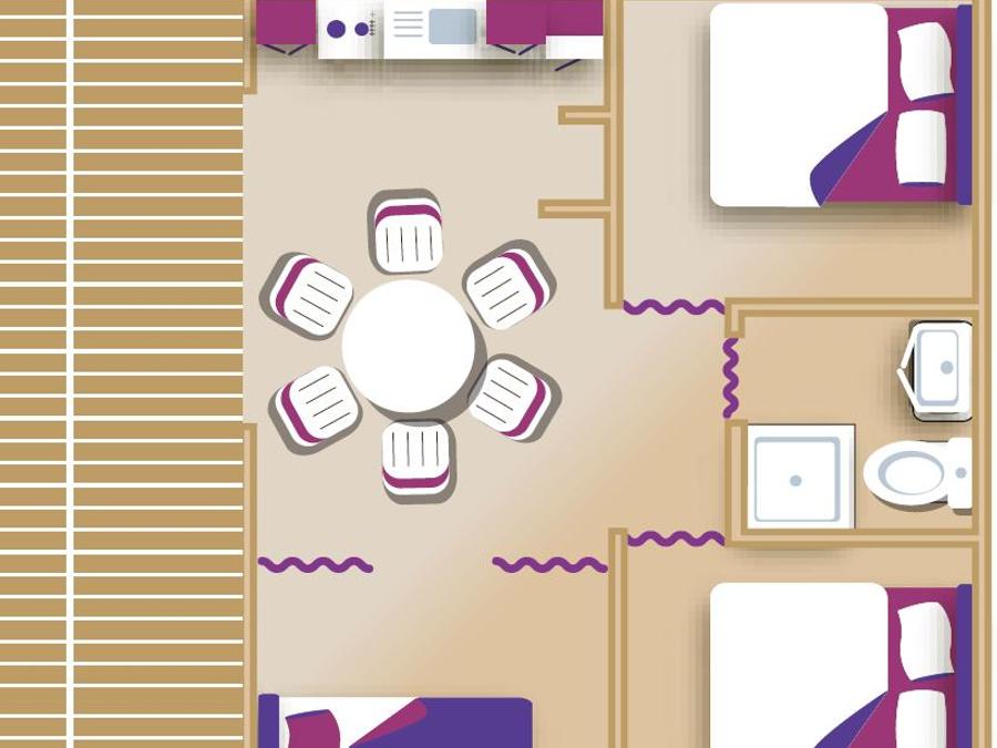 Tente en toile et en bois 5 personnes - Lodge Confort