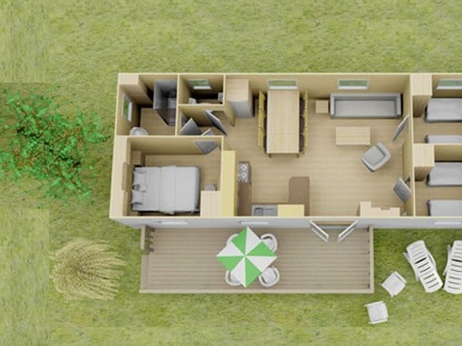 Mobilhome 6 personnes - Comfort | 3 Ch. | 6 Pers. | Terrasse surélevée | Clim. | TV 9