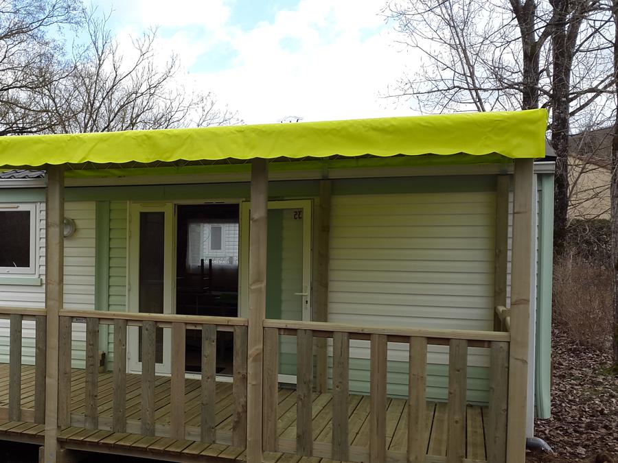 Mobilhome 5 personnes - mobil home 4/5 personnes, avec sanitaires et tv avec terrasse couverte 0