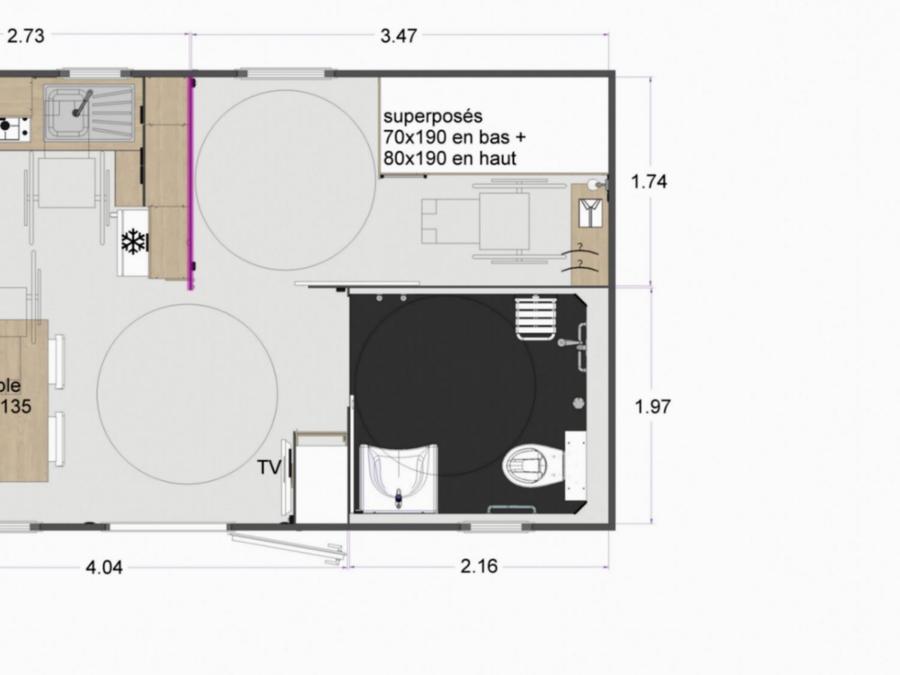 Mobilhome 4 personnes - 2 CHAMBRES EDEN PMR 6