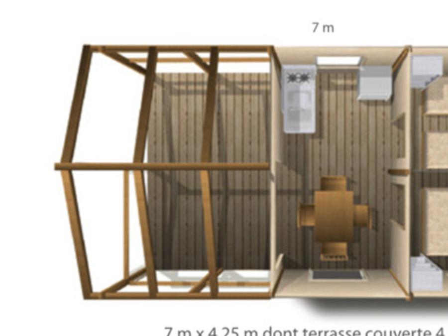 Lodge 4 personnes - Lodge Confort 2 chambres 4 pers Non Sanitarisé 4