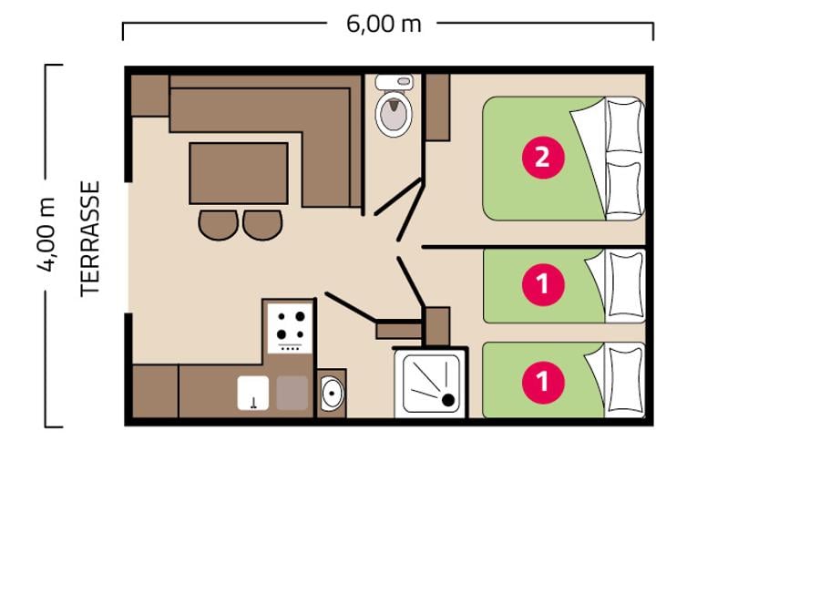 Mobilhome 4 personnes - Palma Climatisation 4 personnes 4