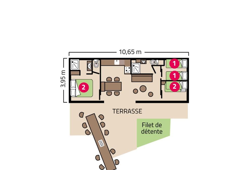 Mobilhome 6 personnes - Otello Clim 6 personnes - village piétonnier 7