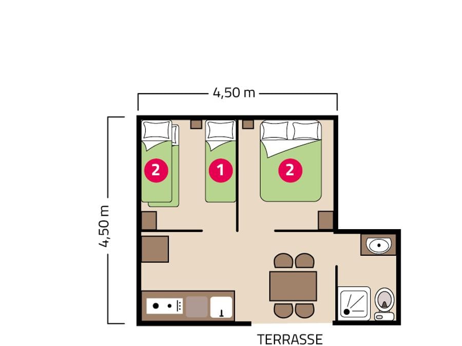 Tente 5 personnes - Cabane sur pilotis 5 personnes 5